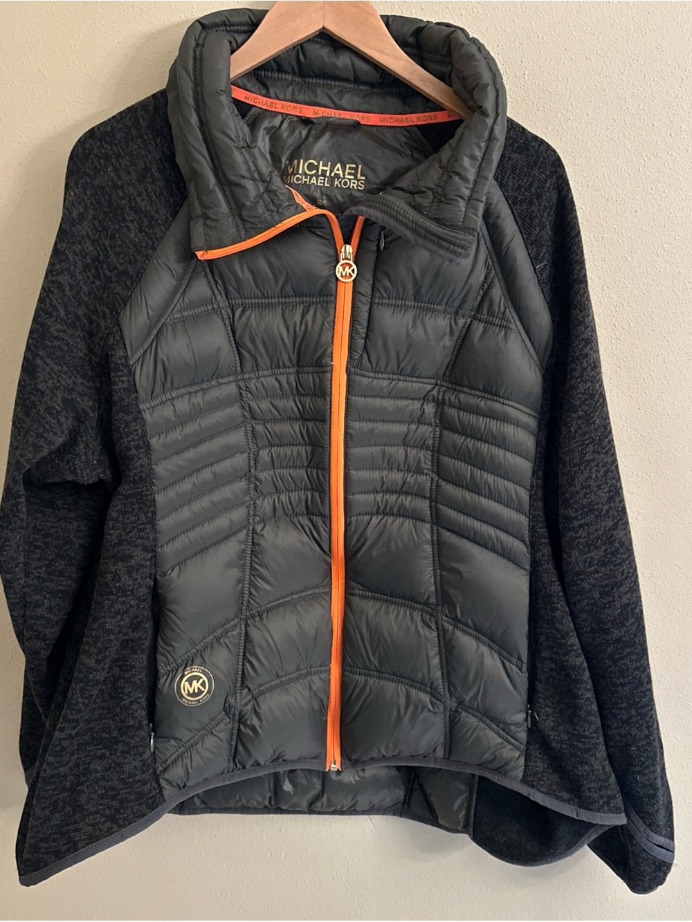MICHAEL Michael Kors womens hybrid puffer jacket quilted 2X Fall Cozy